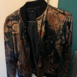 Zara printed bomber jacket